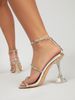 2023 New Summer Fairy Square Head 42 Large Women's Rhinestone High Heel Sandals Women's Shoes_vogvips.com