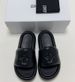 SMFK Same Style Black Balloon Furry Slippers For Women Height Increasing Thick Sole Cross Flower Wearable_vogvips.com