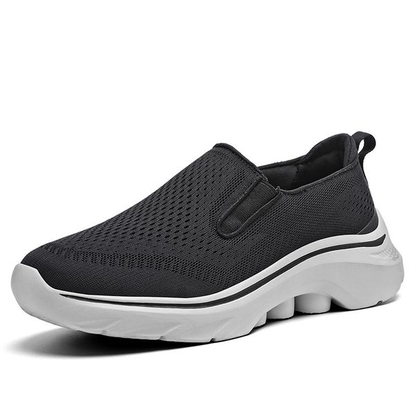 Cross-border Large Size 48 Popular Casual Shoes, Fly-knit Slip-on Men's Loafers, Summer Mesh Sneakers_vogvips.com