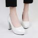 wangjia Wangjia Four Seasons Formal Work Women S Large Size Black High Heels Etiquette Round Toe Chunky Heel_vogvips.com