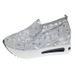 Spring Autumn Exclusive Summer Mesh Single Shoe With Sloping Heel, Thick Sole, Low Cut Shoes, Fashionable For Wearing On_vogvips.com