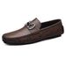 Loafers Casual Leather Shoes Men's Leather Lazy Shoes Soft Sole Embossed Soft Surface Men's Doudou Shoes_vogvips.com