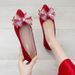 Craft Single Fashionable Women's Fashion, Pointed Shallow Mouth, 2025 Spring Cute Princess Shoes, Bow Soft Sole, Milk_vogvips.com