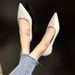 Small Low New Autumn Winter Black And White Professional Women S Work Shoes Short Heel Soft Leather_vogvips.com