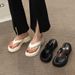 Foreign Trade Flip-Flops With Round Toe, Casual Women's Shoes, 2025 Summer New Model, Comfortable Thick-Soled Chunky_vogvips.com
