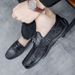 SHLIANG Fashion Men's Slip-On Soft-Soled Driving Shoes Comfortable Round-Toe Business Casual Leather Shoes Breathable Upper Slip-On Loafers X0019_vogvips.com