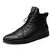 High-top Board Shoes Men's Shoes Sports Boots Top Layer Cowhide Leather Shoes Large Size_vogvips.com