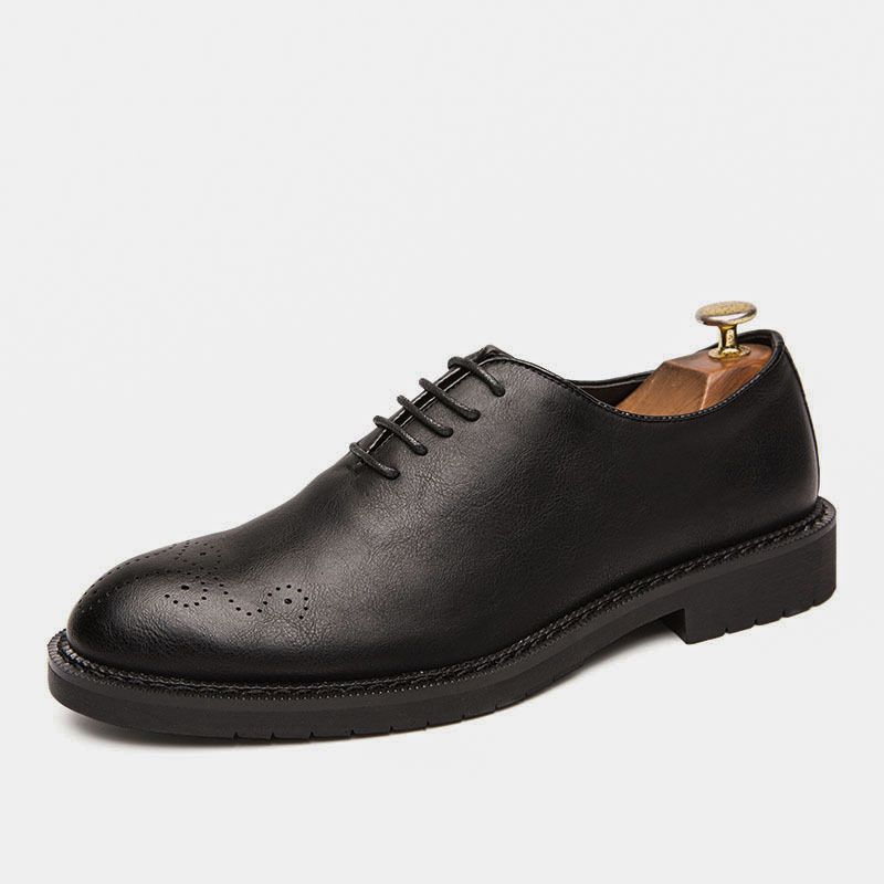 New Fashion Large Size Formal Oxford Men's Brogue Casual Leather British Mens Shoes_vogvips.com