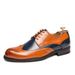 Euro Step 2020 Spring And Autumn New Brogue Color Block Large Size Men' Fahion Trend Gentleman Britih Style Formal Leather_vogvips.com