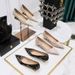 230-19 Korean Style Fashion Sweet Versatile Low Heel Shallow Mouth Pointed Toe Floral Fabric Spring And Autumn New_vogvips.com
