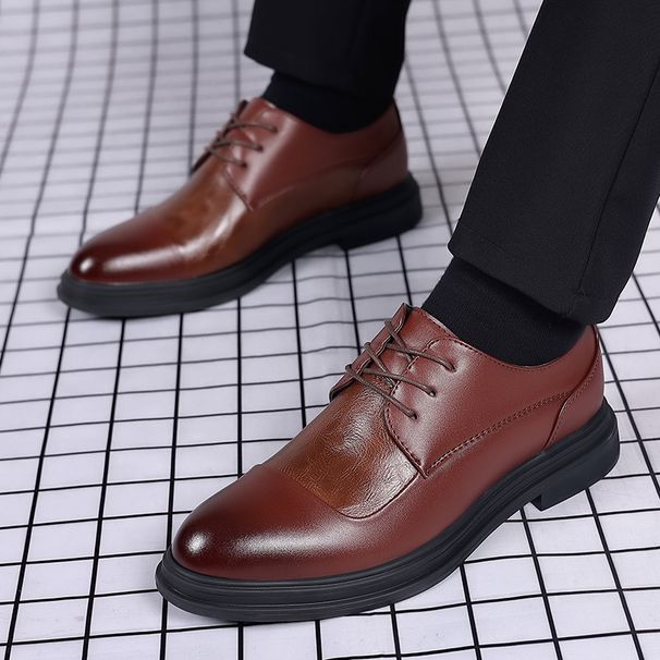New Large-sized Leather For Formal Wear, Business Casual Shoes, Men's British Fashion Trend, Black Wedding Groom's Shoes_vogvips.com