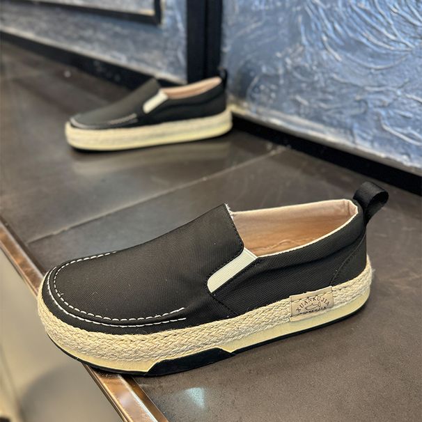 New Summer Bean Soft Sole Leather Business Trend Men's Shoes One Step_vogvips.com