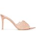 Women's Lace Pointed Toe Stiletto Slides - Champagne Comfort Heels For Women_vogvips.com