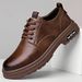 Leather Shoes 2025 Spring Autumn Men's Work Lace-up Trendy Business Simple Stylish Lightweight Casual_vogvips.com
