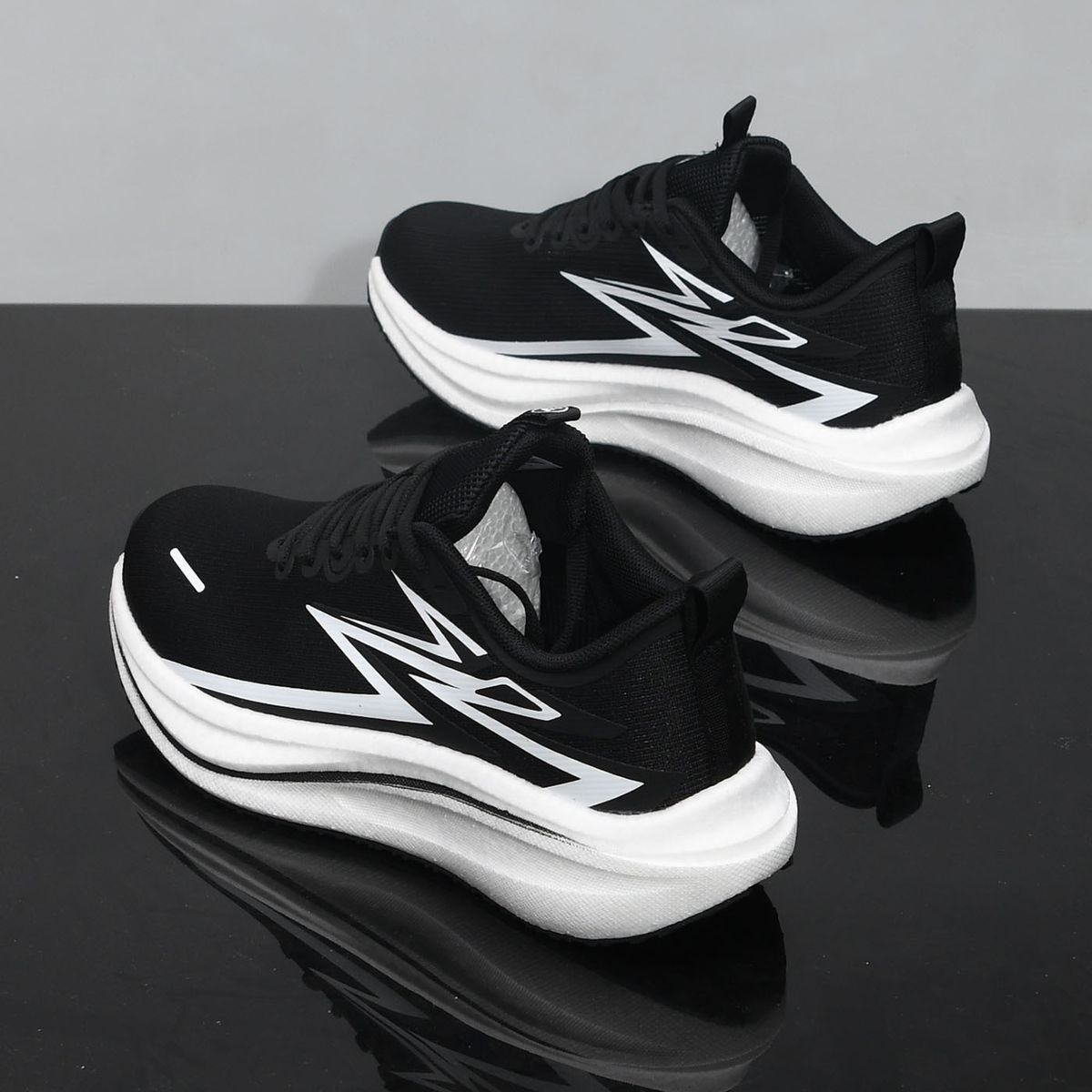 Spring Summer Cushioned Running Shoes | Breathable Knit Mesh Sneakers With Popcorn Sole | Unisex Lightweight Athletic Shoes_vogvips.com