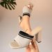 Plus Size Women's Summer Square Toe Block Heel Slide Sandals Breathable Mesh Fashion Slippers Fashionable Square Toe Chunky Heel Lightweight_vogvips.com