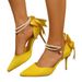 Cross-border Foreign Trade 2025 Autumn New Pointed Toe Bow Hollow French Style Versatile High-heeled Women's Shoes_vogvips.com