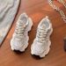 Thick Soled Dad Shoes For Women New Breathable Mesh Student Street Blasting Single Mesh Casual Red Sports Shoes_vogvips.com