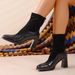 Women's Square Toe Slimming High Heeled Fashion Boots Chunky Retro Plus Size Martin Boots Winter Style_vogvips.com