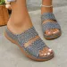 2026 New Flat Bottomed Hollowed Out Flower Shaped Women's Casual Shoes Retro Middle Aged Slippers_vogvips.com