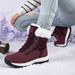 Women's Winter Snow Boots With Thick Fleece Lining, Water-Resistant Synthetic Leather Upper, Non-Slip Rubber Sole For Outdoor Activities_vogvips.com
