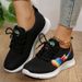 Women's Shoes Spring And Summer New Large Size Single Shoes For Women Round Head Love Knitted Lace Up Running Shoes Casual Women's Sports Shoes_vogvips.com