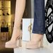 Hollow Bag Head Sandals Women's Round Head One-word Buckle Hollow Women's Shoes Thick Heel Double-layer Waterproof Table High Heels_vogvips.com