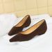 3683-17 Korean Style Plush Single For Women With Shallow Mouth, Plain Face, Pointed Point, Simple And Versatile Office_vogvips.com