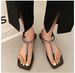 Flat Toe Post Sandals For Girls 2023 New Summer Student Versatile Dress Fairy Style Roman Shoes_vogvips.com