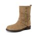 Weiwei Lady 5732-2 Belt Buckle Melard Thick-Soled Short Boots For Women, Autumn And Winter Retro Slimming Height-Increasing Martin_vogvips.com