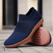 Wholesale Foreign Trade Couple's Wide-toed Fly-knit Sneakers, Slip-on Sock And Women, Widened Flat-soled Travel Shoes_vogvips.com