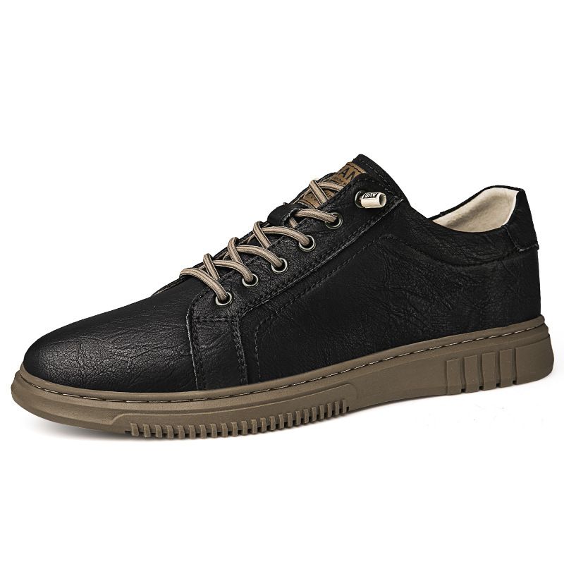 Men's Little White Shoes Leather Board Shoes Soft Leather Soft Sole Breathable Sports And Leisure Shoes Men_vogvips.com