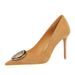 9511-K61 Banquet Women's Shoes With Foot Repair, Slimming Effect, Super Heels, Suede, Shallow Mouth, Pointed Metal_vogvips.com