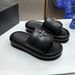 2026 Celebrity High Style Version Cross Flower Black Balloon Sandals Leather One-Word Slippers Thick Sole Height Increas_vogvips.com