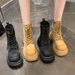 Bumblebee Martin For Women 2024 New Summer Canvas Low Short Super Popular Work Motorcycle Boots_vogvips.com