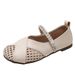 Flat-bottomed Silver Woven Mary Jane Shoes, Children's Hollowed-out Skirts, Evening Shoes_vogvips.com