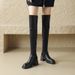 Women's Genuine Leather Over-the-knee With Chunky Heels, Slimming High-tube For Autumn And Winter, Square-toed_vogvips.com