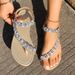Summer Rhinestone Flat Fish Mouth Women's Sandals - Fashionable Summer Beach Sandals For Women_vogvips.com
