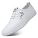 Suitable For All Seasons Spring Summer Leather Soft Sole Men's Business Casual Slip-On Lightweight Loafers White Shoes_vogvips.com