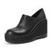 Brown Thick-Soled Loafers Women, 9Cm High Heels, Platform Petite Individuals, Comfortable For The Feet, Wedge Heel,_vogvips.com