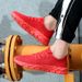Men Lightweight Breathable Knit Running Trainers Non Slip Shock Absorbing Casual Sports Shoes_vogvips.com