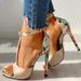 Elegant Open-Toe Women's Sandals With Cut-Out Design & Buckle Strap – Breathable PU Upper, Slip-Resistant Rubber Sole_vogvips.com