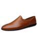 Spring and summer new first layer cowhide bean shoes casual trend men's shoes_vogvips.com