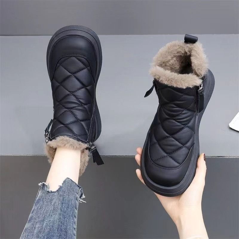 Women's Winter Snow Boots - Fleece-Lined Waterproof Ankle Boots With Non-Slip Sole, Warm & Comfortable Short Boots For Cold Weather_vogvips.com