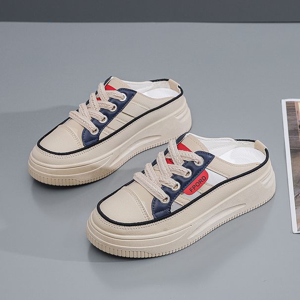 2026 Popular Summer Versatile Thick-soled Slip-on Breathable Closed-toe Mules For Women, High-end Mesh Sandals_vogvips.com