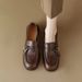 British Style Sole 2024 New Soft Leather Slip-On Loafers Versatile Round Toe Single Shoes Women's Moccasins_vogvips.com