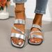Women's Flat Sandals & Slippers - New Spring Collection, Plus Size Beach Fashion, Roman Style, Solid Color, Comfortable Women's Footwear_vogvips.com
