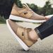 Euro Step Business Casual Soft Bottom Non-Slip Breathable Lace-Up Men's Driving Running Work Sports Shoes_vogvips.com