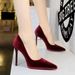 Women's Elegant High Heel Dress Shoes With Platform, Pointed Toe & Slip-On Design For Evening Parties - Black, Wine Red, Navy Blue & Coffee_vogvips.com
