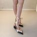 Women's Black Crisscross Strap Pointed Toe Sandals With Unique Heel Design Comfortable High Heels For Summer Elegant And Comfortable_vogvips.com